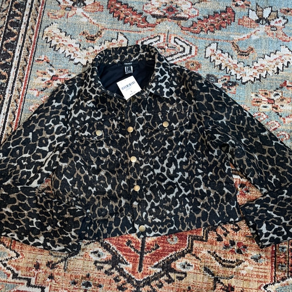 Leopard Cropped Jacket